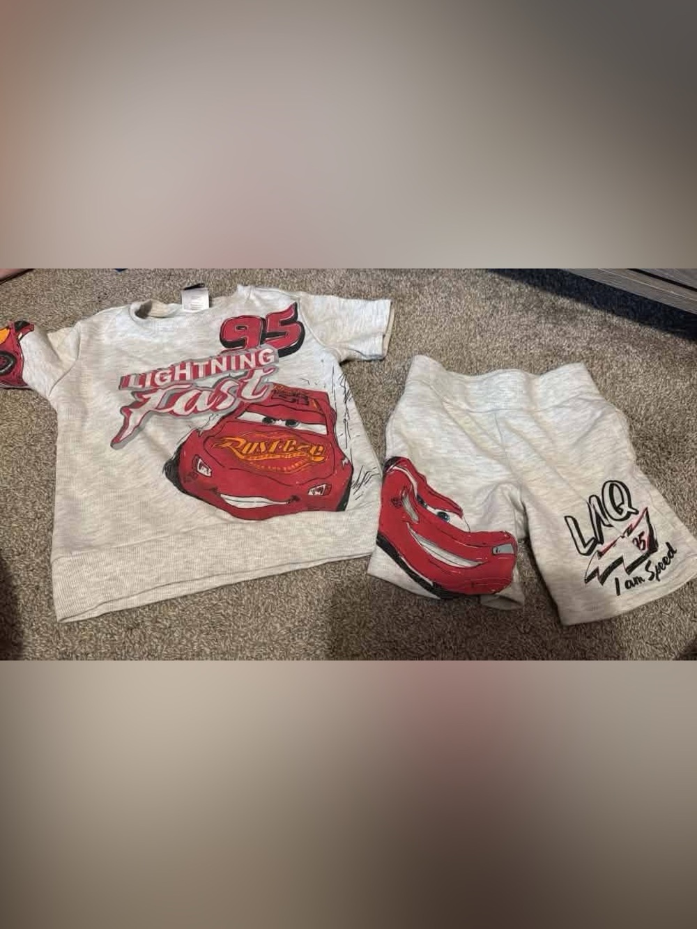 Lightning McQueen Red Kids T-Shirt Set - Cars Character Tee